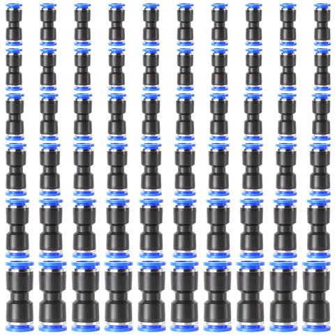 60 Piece Pneumatic Straight Push Connectors Plug And Play Quick Release Fittings Set For 1/8 5/32 1/4 5/16 3/8 1/2 Inch Tubing Air Line Fittings