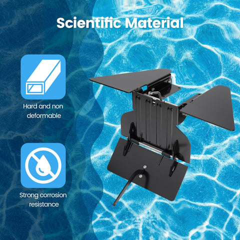 Trolling Plate For Outboard Motors 50 To 300 HP Speed Reducer Hydrofoil Board, black finish, shown above water surface