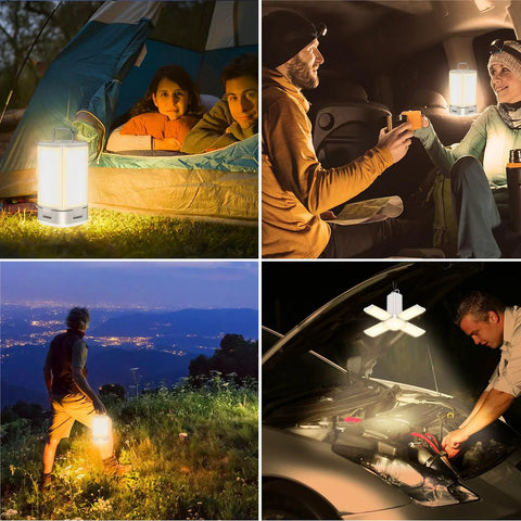 116 LED Rechargeable Camping Lantern With 360 Degree Bright Light For Camping And Hiking Lit Tent Light Warm 3000K Glow