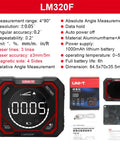 Pro Grade Laser Inclinometer And Digital Angle Meter For Absolute And Relative Readings Magnetic Inclinometer With LED Backlit Rotatable Screen 4x90 Degree Measurement Multi Unit Support MM Per Meter And Inches Per Foot Rechargeable 1000mAh Battery, LM320F