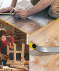 4 Piece Miter Box And Saw Set With A 2.68 By 12 Inch Miter Box And Three Saws For Quick Bevel And Miter Cuts From Hardwood To Soft Metals DIYer Friendly For Light Duty Projects being used for woodworking and cutting.