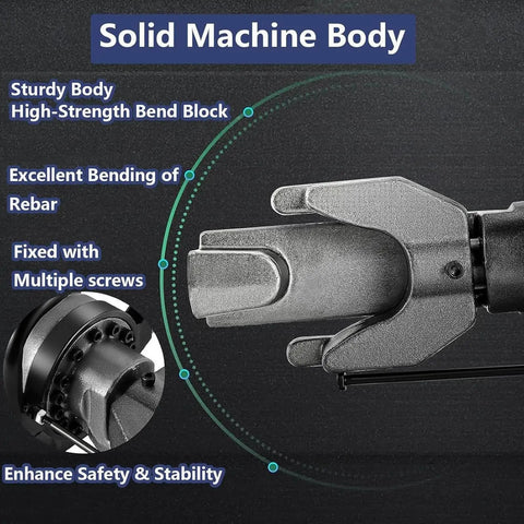 Heavy Duty Electric Hydraulic Rebar Bender Machine For Construction Use Bends 4-16 Mm Steel Bars fast showing solid machine body and bending block.
