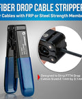 Fiber Optic Drop Cable Stripper For FTTH Cables 3.1 mm X 2.0 mm With FRP Or Steel Strength Members