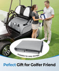 Ride Ready Golf Cart Seat Cover Towel Blanket With Armrest Strap And Pockets Universal Front Seats Fit For Club Car EZGO Yamaha And More All Season Protection Gray displayed on golf cart