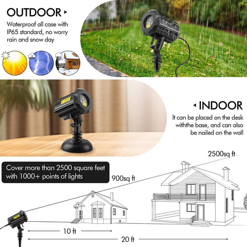 Outdoor Christmas Laser Projector Lights Waterproof Garden Decor With Remote Control Red Green Blue Lit Laser Show Security Lock