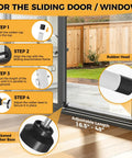 2 In 1 Sliding Door Security Bar Fits 16.5 To 48 Inches, Portable Door Jammer setup instructions