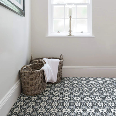 Sevilla Multicolor Peel And Stick Floor Tiles Easy Install No Grout Needed Water Resistant Virgin Vinyl With Textured Low Lustre Finish