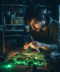 Technician using 2 Pack UV Curing Solder Mask Ink For PCBs Green Solder Mask BGA Solder Resist Ink for motherboard repair