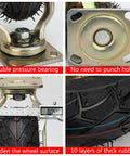 4 Pack Heavy Duty Rubber Caster Wheels Featuring Antislip Tires, showcasing double pressure bearing and 10 layers of thick rubber.