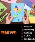 Hands holding blue card with flower made using Clear Double Sided Adhesive Dots 0.5 Inch Diameter For Cards Scrapbooking