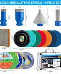 17 Piece Wet Dry Diamond Hole Saw Kit With Turbo Blades For Porcelain Marble Concrete Tile Drilling in aluminum case