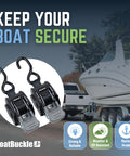 Heavy Duty Retractable Ratchet Straps for Boats 72 Inch 1400 Lbs Break Strength Bolt On Transom Tie Down Straps to Trailer