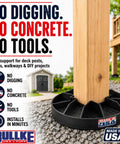 Round Floating Deck Block Pedestals for Pier and Shed Foundations, Heavy Duty Handi Block USA Made 6 Pack with wood post support