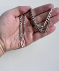 Unisex A-Z Initial Necklace In Stainless Steel, Cuban Link Chain, 21 Inch Length, Durable Letter Pendant For Men And Women