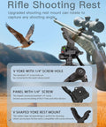 Rifle on 74 Inch Adjustable Rifle Tripod Stand With V Yoke Gun Rest, Beefy Aluminum Shooting Tripod For Outdoor Target Practice And Field Use