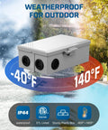 Heavy Duty No-Fuss 2HP Pool Timer Box With 7 Day Scheduling, 20 On Off Slots, 120-277 VAC, ETL Listed, outdoor temperature range -40°F to 140°F