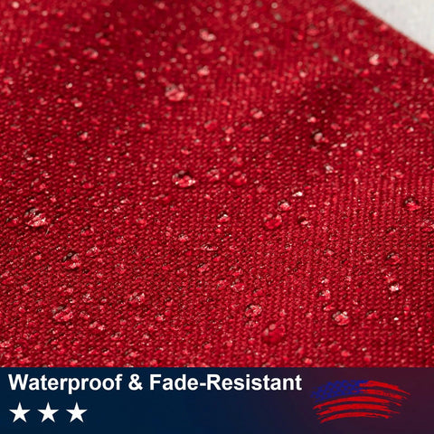 Close-up of waterproof and fade-resistant spun polyester on Outdoor 3x5 Ft American Flag With Tearproof Fade Resistant features.