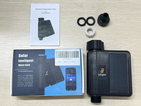 Solar Powered WiFi Sprinkler Timer With Rain Delay Manual And Automatic Modes, Alexa And Smart Life App Control, USB C Backup Charging, Garden Hose Watering Controller For Lawns And Yards