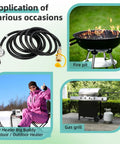 12Ft Quick Connect Propane Hose With Regulator For Heaters And Outdoor Gear 3 Eighths Inch Quick Connect To QCC1 Tank Connection Adapter Hose Replacement For Big Buddy Style Heaters Indoor Or Outdoor Use shown with grilling and heating applications