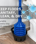 Universal Black Plastic Drip Tray for Toilet Plungers With Easy Grip Handle Keeps Bathroom Floors Clean Holds Any Style Plunger Heavy Duty Tray for Toilet Sink and Drain No Mess Cleanup