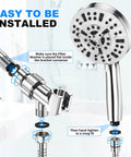 10 Mode Handheld Shower Head Set With Bangin High Pressure Flow 59 Inch Stainless Steel Hose Adjustable Brass Bracket