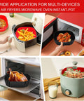 2 Pack 8.5 Inch Square Air Fryer Silicone Liners Reusable Nonstick Heat Resistant Accessories in kitchen appliances.