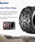16x8-7 ATV Tire Set 6 Ply Tubeless Off Road Go Kart Mini Bike UTV 2 Pack 16x8x7 180 Lb Load At 7 PSI shown on grass