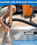 Person using Must Have All In One Universal Shop Vac Adapter Kit Fits Most One To Twenty Gallon Vacs for cleaning patio