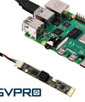 8MP USB Camera Module With Microphone For Computer And Embedded Vision Projects Dope Ultra Compact Strip Camera With IMX179 Sensor HD 3264X2448 Video And Audio shown next to a computer board.