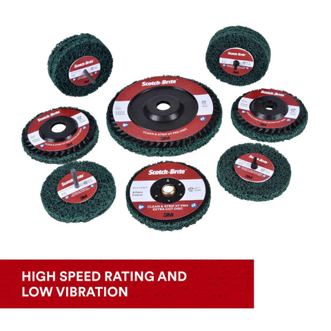 XT Pro Extra Cut Disc For Heavy Duty Metal Stripping And Surface Prep With Aluminum Oxide Abrasive Extra Coarse Grit Green Type 27