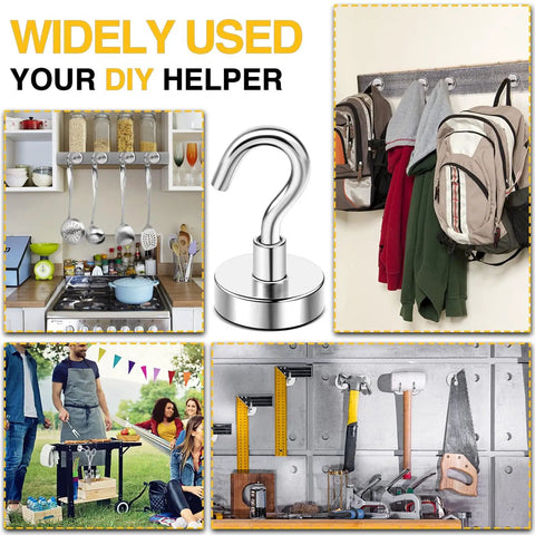 Heavy Duty Magnetic Hooks 30lbs Plus 60 Pack For Cruise Cabin Ship Essentials Hang Lights Kitchen Fridge Classroom Beach Vacation Home Versatile Indoor Outdoor Use Strength You Can Trust displayed.