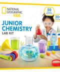 Junior Chemistry Lab Kit For Kids Aged Four And Up With Fifty Hands On Experiments And Twenty Plus Lab Tools packaging