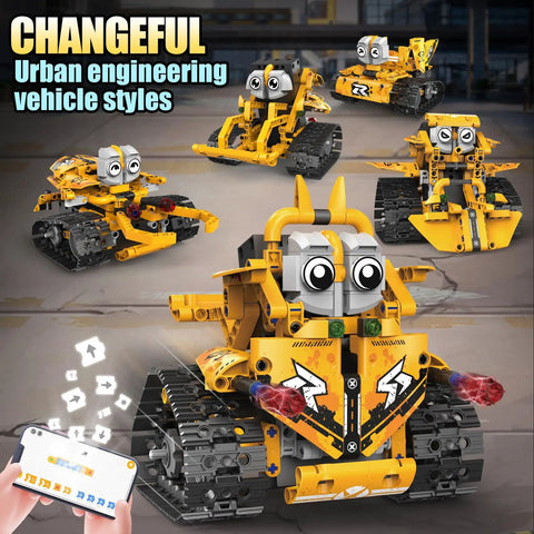 5 In 1 STEM Robot Kit For Kids Ages 8 To 16 With App And Remote Control, 269 Programmable Building Blocks For Boys And Girls model display