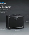 Katana 50 Gen 3 Guitar Amp With 12 Inch Speaker, Dope Tube Logic Tone pictured with dimensions and included items.
