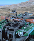 Dual ATV Gun And Bow Rack With Cushioned Rubber Grips Mounts On Standard Five Eighths To One Inch Bars Holds Two Guns Or Bows Side By Side