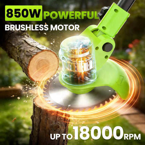 Cordless 4 In 1 Weed Eater With Wheel Beast Mode Power Battery Powered Brush Cutter Edger And Stringless Trimmer cutting wood