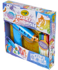 Rad Battery Powered Airbrush Marker Spray Craft Kit Smooth Glide Washable Ink Pens Plus Five Reusable Design Stencils Vibes, packaged with stencils and markers.