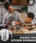 Clear Plastic Measuring Cup With Easy Read US And Metric Markings, 1 Cup Size, Durable Dishwasher Safe in kitchen setting