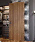 Premium 36X86 Inch Concealed Sliding Barn Door With Sleek Soft Close Hardware And Invisible Track Kit installed in modern closet.