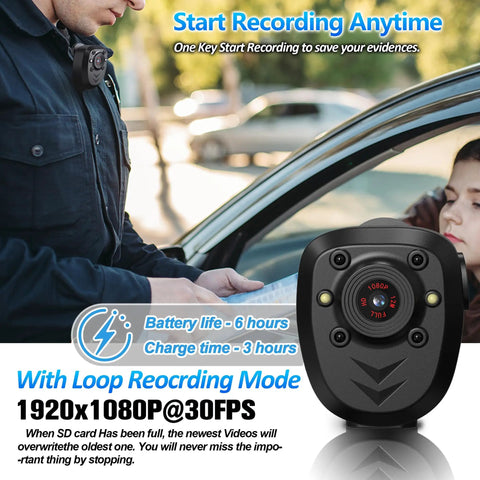 Person wearing Awesome Stealthy 1080p Body Camera With Night Vision And 64gb Built In Storage showcasing camera features