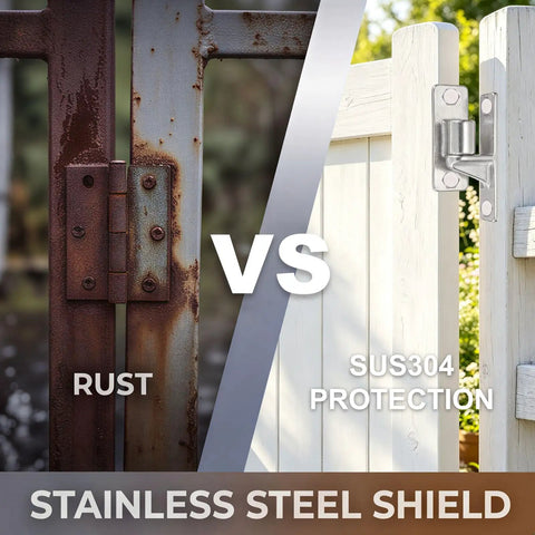 Beefy Heavy Duty Gate Hinges Set, 304 Stainless Steel, Five Eighth Inch Pin, Wall Mount, One Piece Casting, 600 Lb Capacity, Includes Two Female And Two Male Hinges For Farm Ranch Fence Garden Barn Shed Warehouse rust vs SUS304 protection