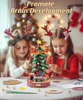 3D Puzzles For Adults Awesome Wooden Music Box Christmas Melody Tree 319 Piece Model Building Kit assembly with two girls