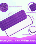 Reusable Power Mop Pads Refills For Swiffer PowerMop Premium Microfiber Cleaning Pads That Are Washable And Durable Replacement For Disposable Refills Attaches Securely For Deep Cleaning Floors And Surfaces purple microfiber pad 15.7 x 5.1 in with Velcro