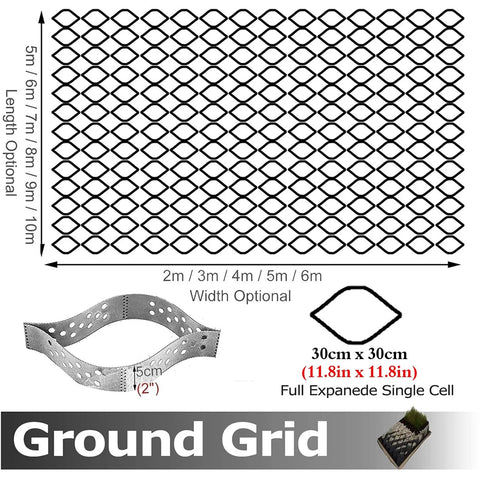 Diagram of a Flexible Turf Stabilizer Grid For Lawns And Walkways, 4m By 10m, Pliable And Expandable Honeycomb Drainage Grid.