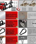 Comparison of 304 Stainless Steel Pad Eye Hooks Set Of 8 For Ceiling Hammock Swing And Plant Hangers with competitor products