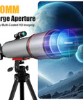 90mm Aperture Refractor Telescope For Beginners With 600mm Focal Length Portable Astronomy Kit with digital rendering and tripod
