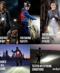 People using Chest Light For Night Running And Walking USB C Rechargeable 500 Lumen Adjustable Beam Hands Free Safety Light
