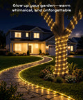 2 Pack Solar Rope Lights 78Ft Total 200LED Warm White Outdoor String Lights IP65 Waterproof Solar Powered Fairy Lights