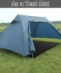 Waterproof Tent Footprint Ground Cloth Tarp 87 By 59 Inches Ultralight Floor Mat under blue tent on grass field