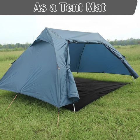 Waterproof Tent Footprint Ground Cloth Tarp 87 By 59 Inches Ultralight Floor Mat under blue tent on grass field